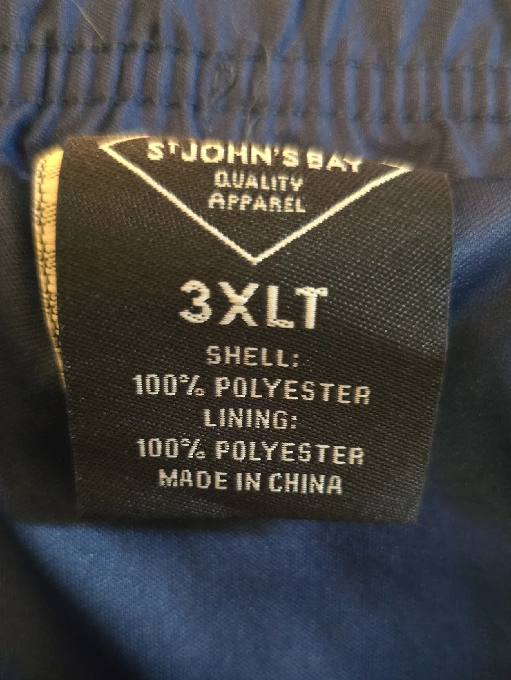 New St John's Bay Men's 3XLT Blue Swim Trunks‎ with Drawstring UPF 50+